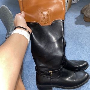 Tommy Hilfiger Black and Tan boots, excellent condition
